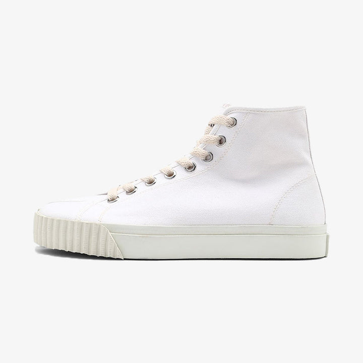 Classic White Cotton Sneakers - Arno Conti Shoe