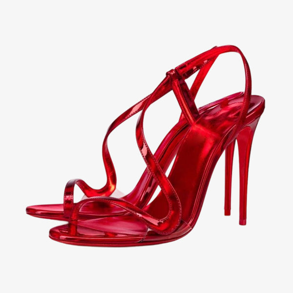 Red Patent Stiletto Sandals