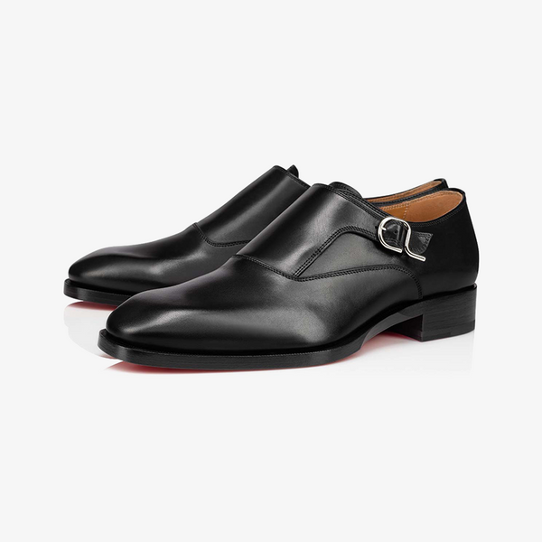 Black Calfskin Tapered Strap Shoe