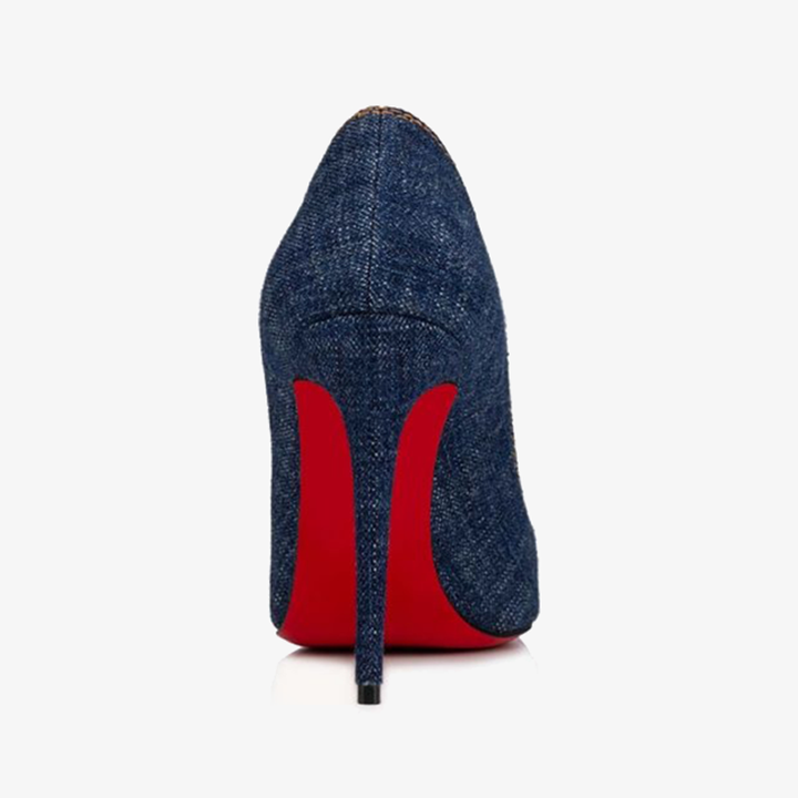 Blue Denim Pump with Low-Cut Vamp - ARNO CONTI