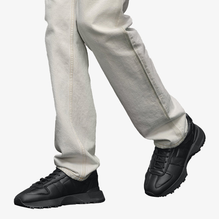 Calfskin Sneakers with Black Layered Sole - Arno Conti Shoe