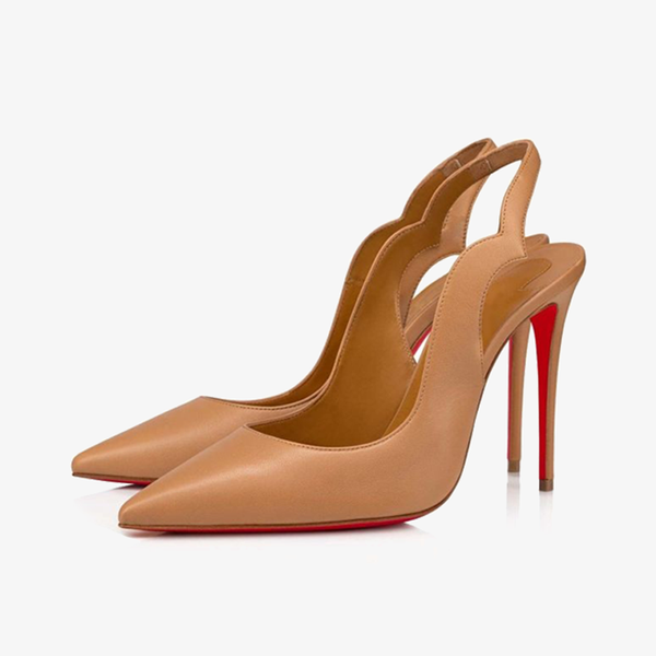 Nude Nappa Leather Cut-Out Heels - ARNO CONTI