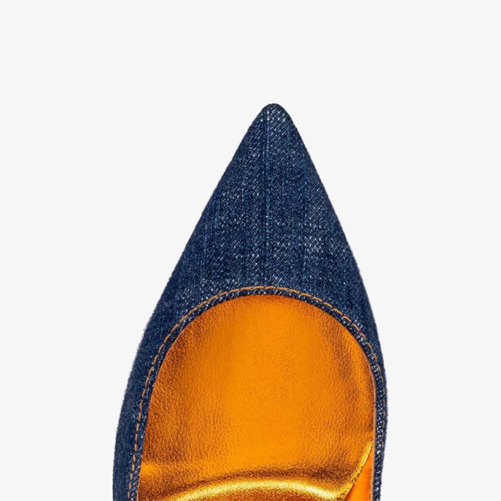 Blue Denim Pump with Low-Cut Vamp - ARNO CONTI