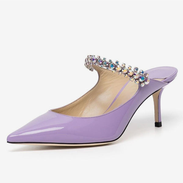 Purple Patent Leather Mules