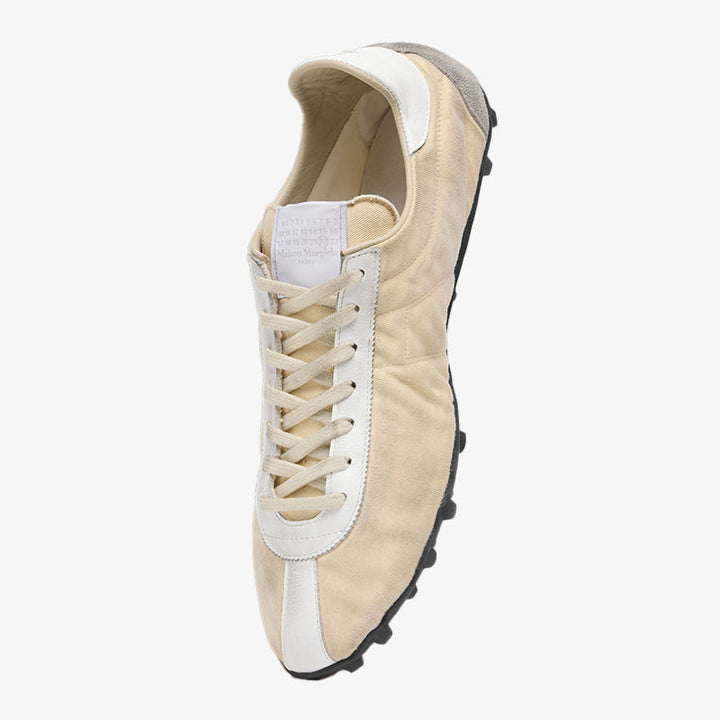 Beige Vintage-Inspired Low Top Sneakers - Arno Conti Shoe