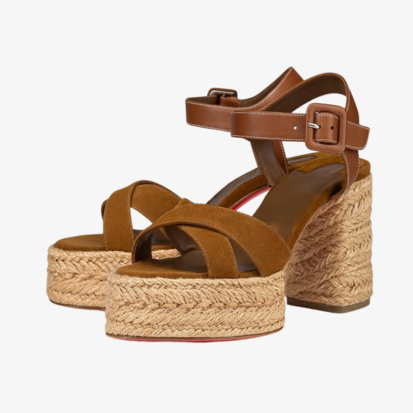 Brown Braided Espadrille Sandal