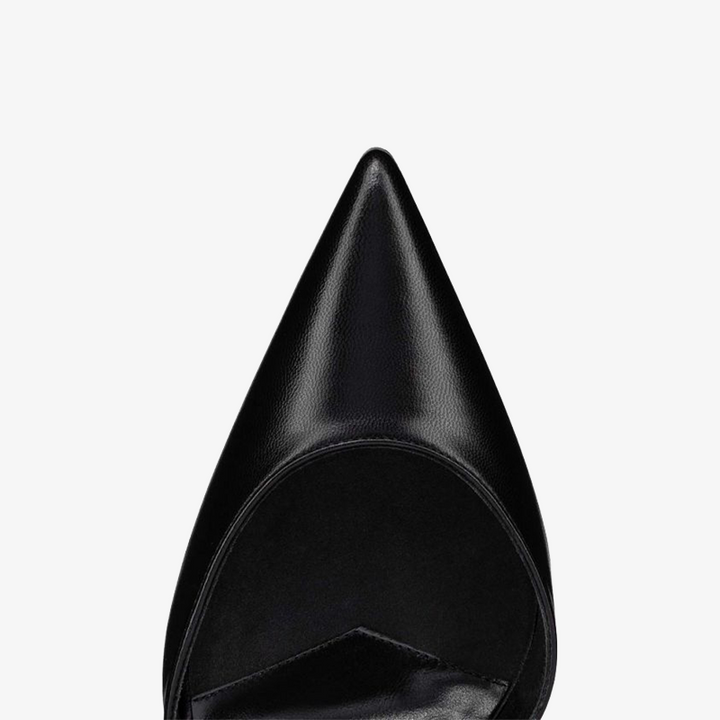 Black Nappa Leather Pump with Pointed Toe - ARNO CONTI