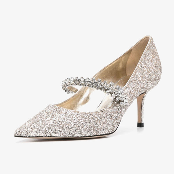 Crystal-Adorned Stiletto Pumps