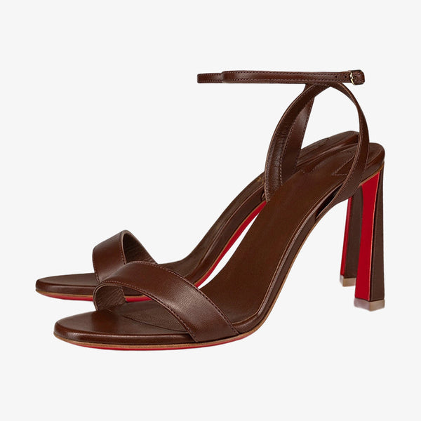 Brown-Red Strappy Sandals