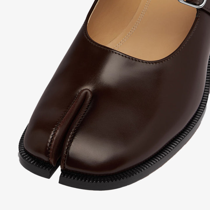 Brushed Leather Split-toe Flats - Arno Conti Shoe