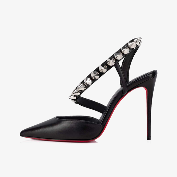 Black Nappa Leather Pump with Pointed Toe - ARNO CONTI