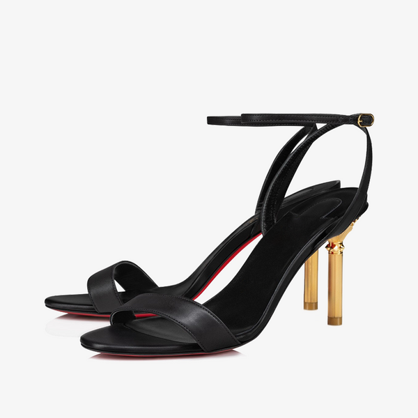 Creative Black Calf Leather Sandal