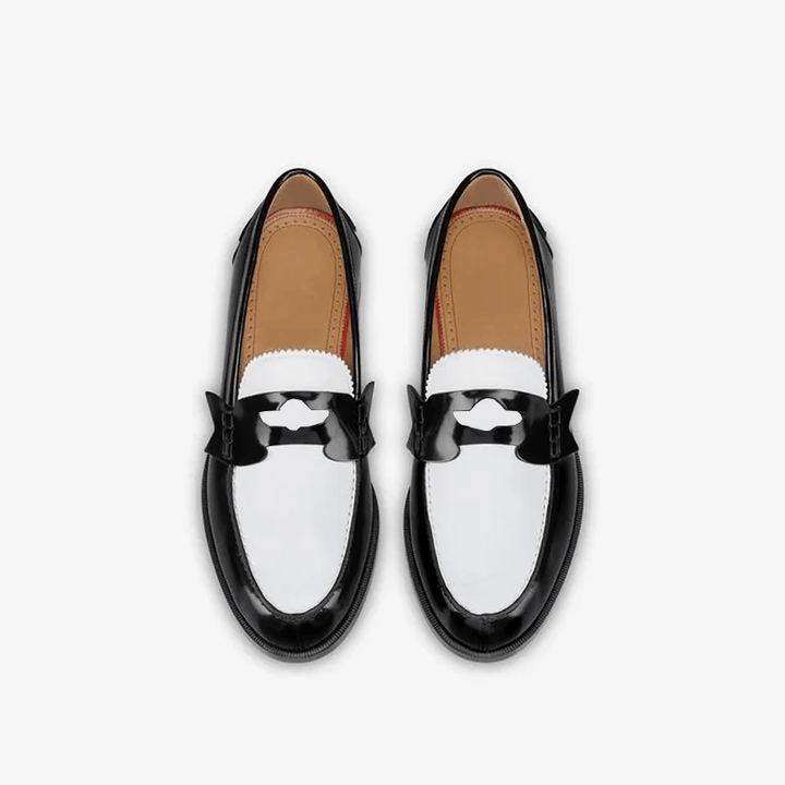 Casual Bi-color Leather Penny Loafers - ARNO CONTI