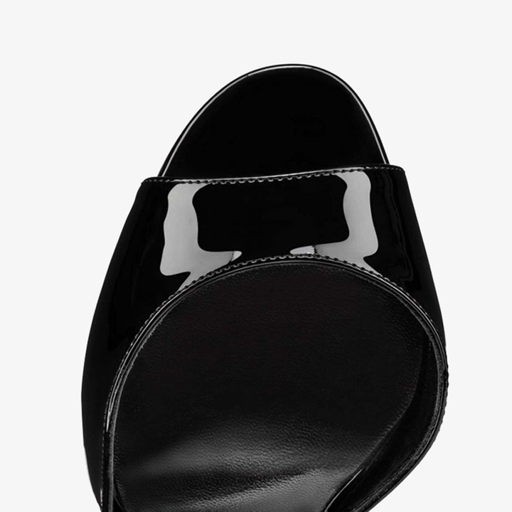 Black Patent Leather Sandal Stiletto - ARNO CONTI