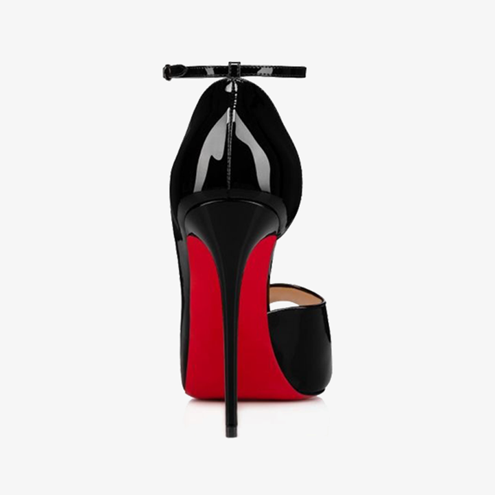 Black Patent Pumps ￡?Heart-Shaped Notches - ARNO CONTI