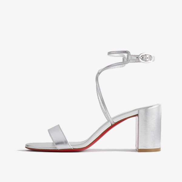 Elegant Silver Leather Sandals