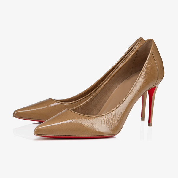 Brown Patent Leather Stiletto Pumps