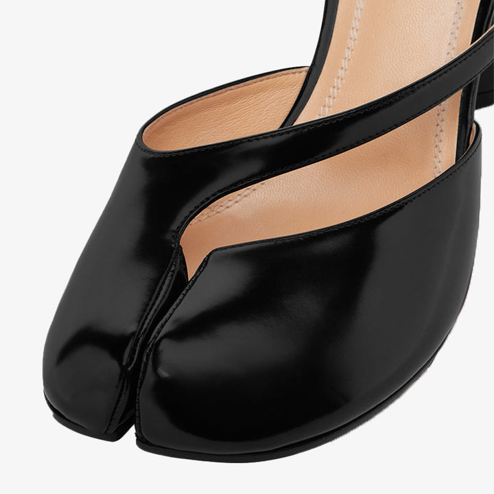 Brushed Leather Split-toe Cut-Out Sandals - Arno Conti Shoe