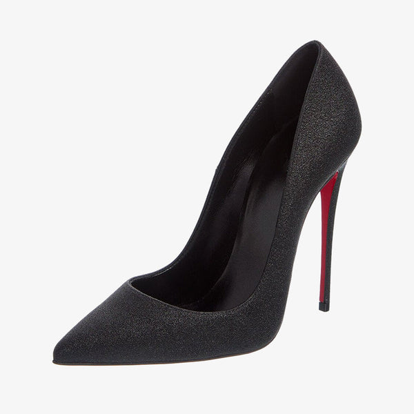 Black GlitterStiletto Pumps