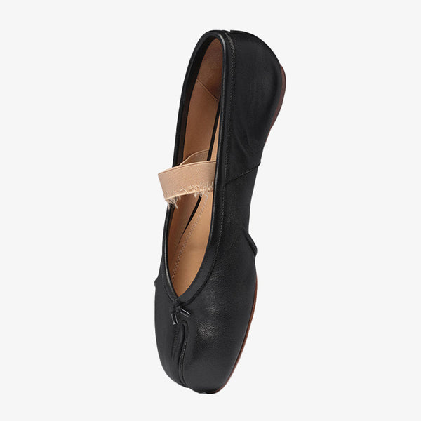 Distressed Leather Split-toe Ballerinas - Arno Conti Shoe