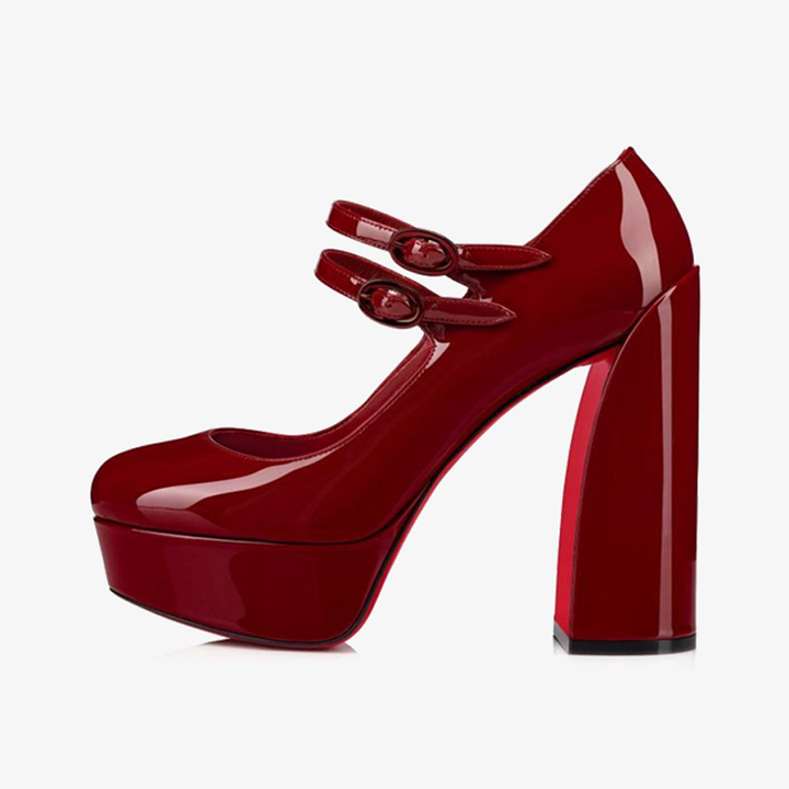 Red Patent Leather Pumps ￡?Adjustable Straps - ARNO CONTI
