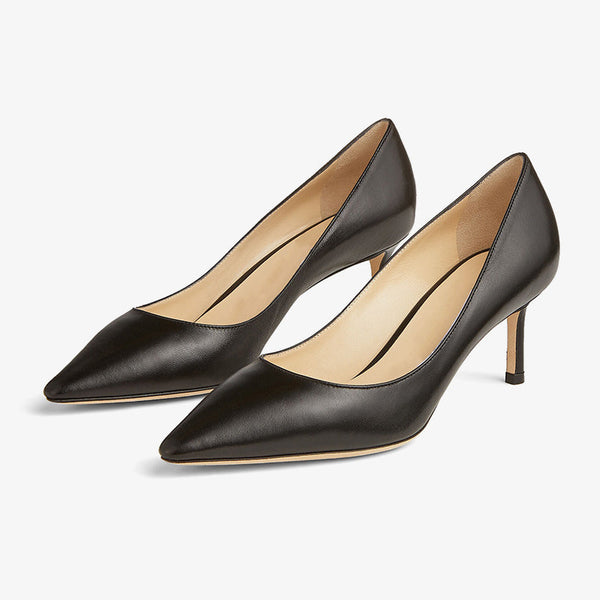 Black Calf Leather Classic Pumps