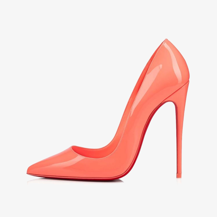 Coral Pink Patent Leather Pumps - ARNO CONTI