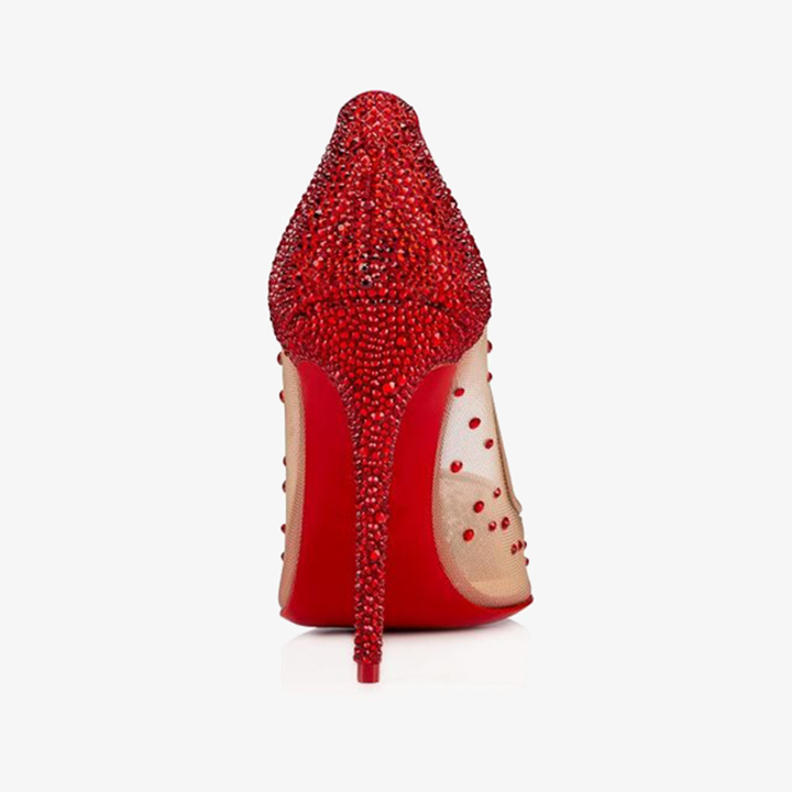 Lilac mesh Stiletto Pumps with Strass Detail - ARNO CONTI