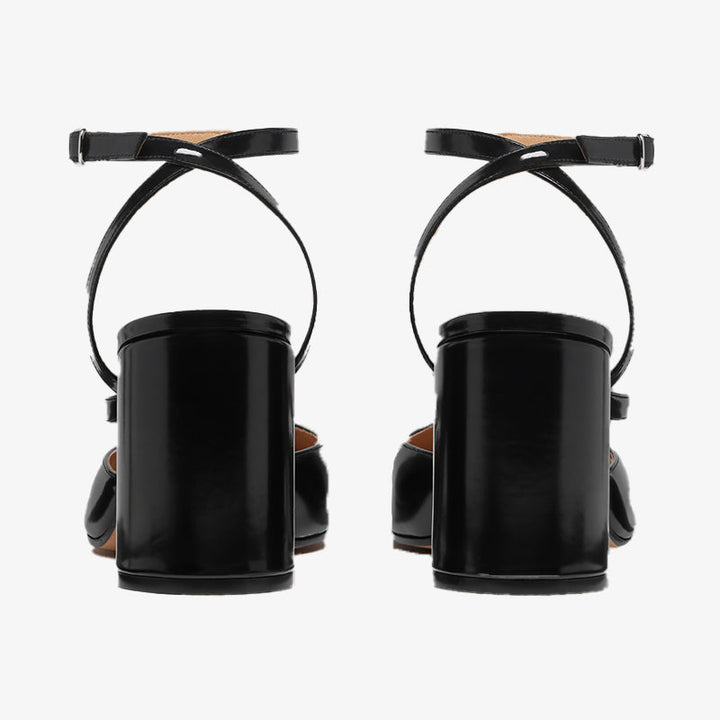 Brushed Leather Split-toe Cut-Out Sandals - Arno Conti Shoe