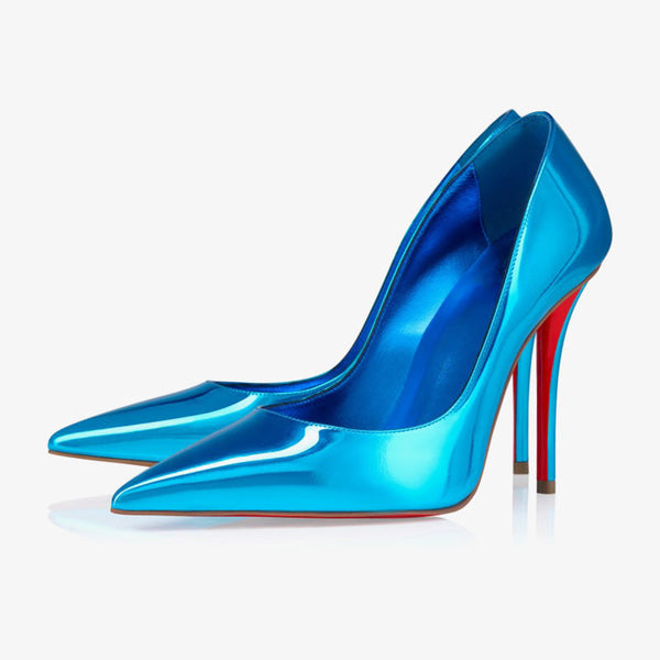 Electric Blue patent Stiletto Pumps