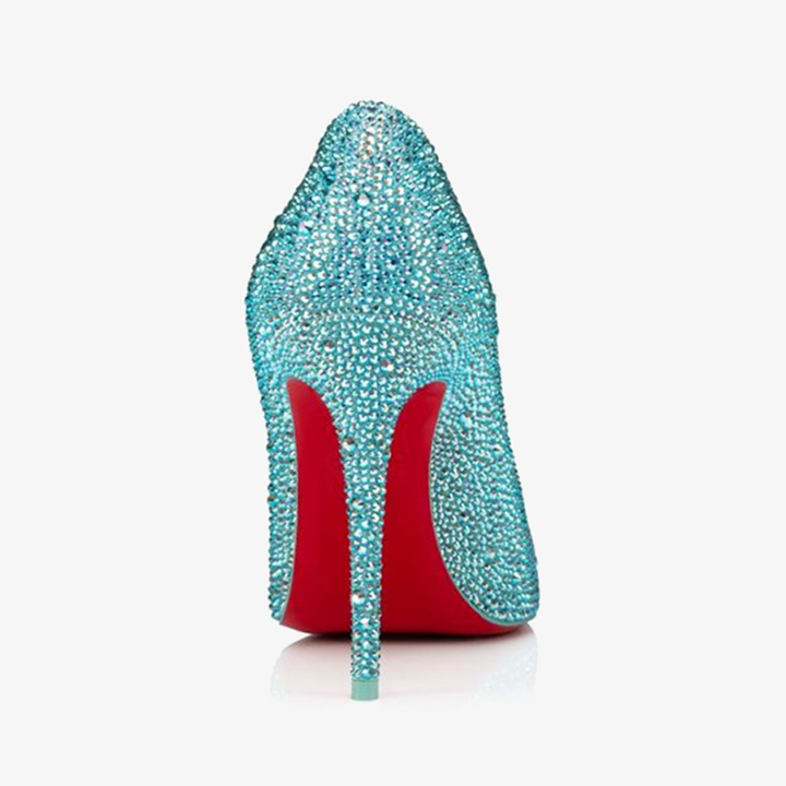 Blue Suede Pump with Strass Embellishment - ARNO CONTI