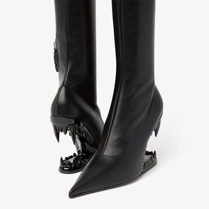 Black Faux Nappa Stretch Ankle Boots - Arno Conti Shoe