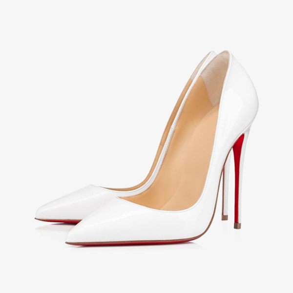 White Patent Leather Pumps with Pointed Toe - ARNO CONTI