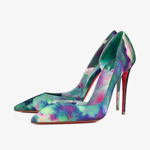 Multicolor Crepe Satin Stiletto Pump