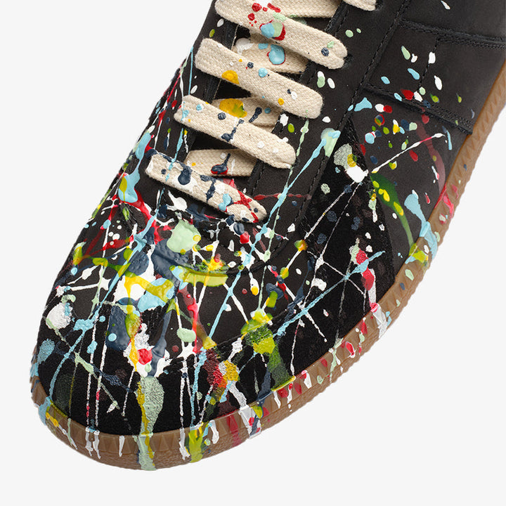 Timeless Elegance Leather and Suede Black Sneakers - Arno Conti Shoe