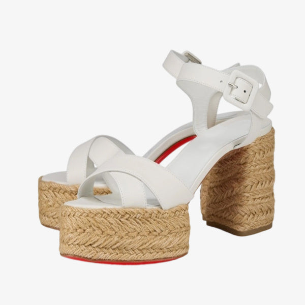 Leather Platform Espadrille Sandal