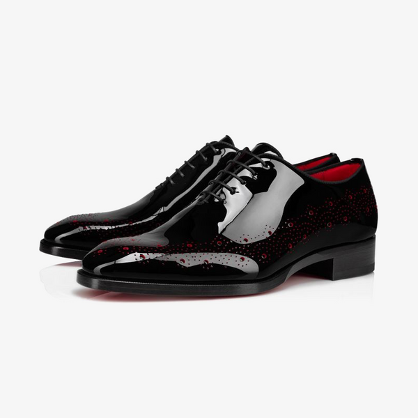 Black Leather Oxford with Red Lining