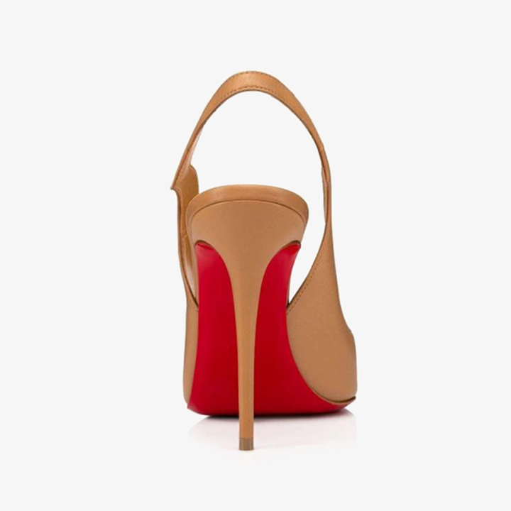 Nude Nappa Leather Cut-Out Heels - ARNO CONTI