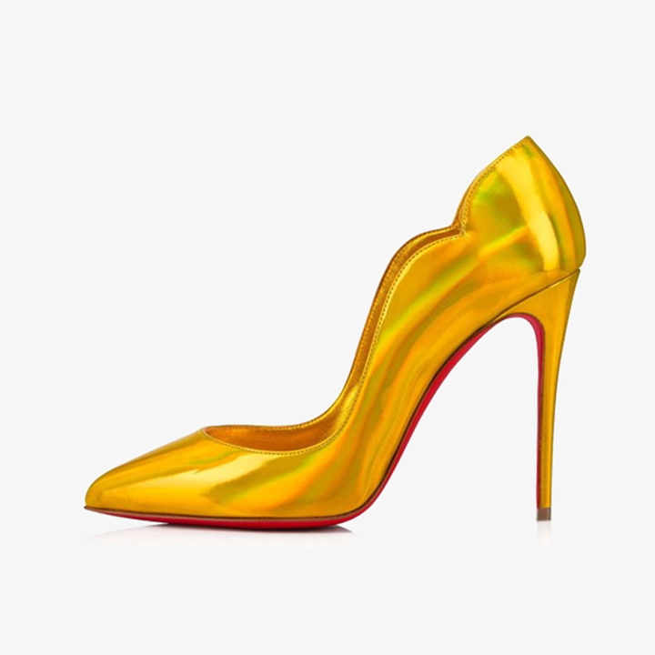 Yellow Patent Leather Pumps with Pointed Toe - ARNO CONTI