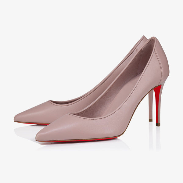 Vintage Rose Leather Pointed-Toe Pumps