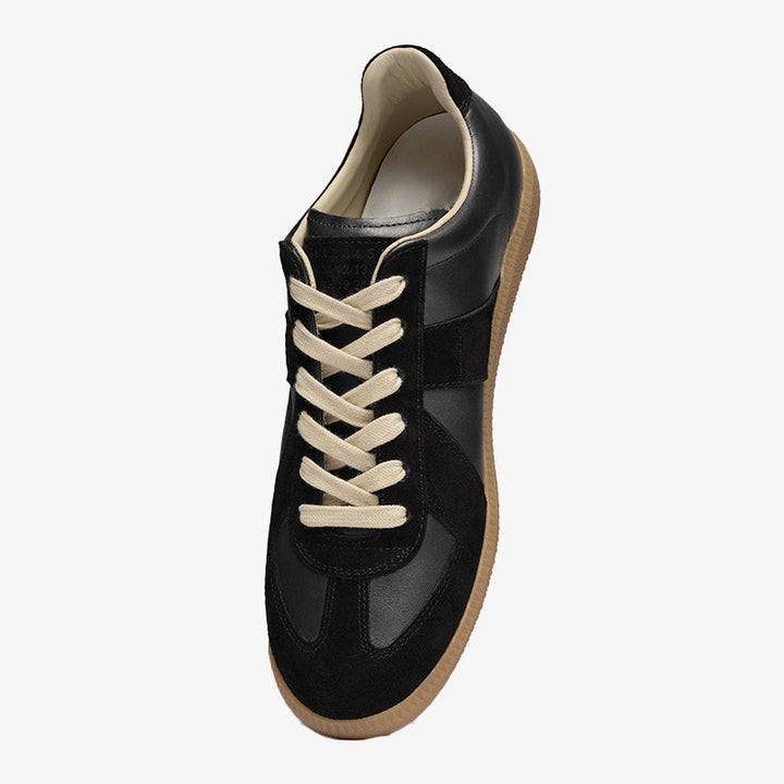 Black Leather and Suede Sneakers - Arno Conti Shoe