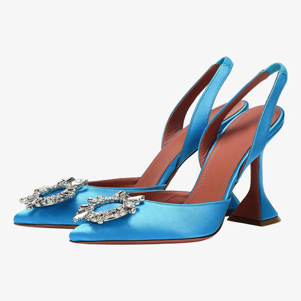Azure Crystal Slingbacks