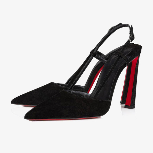 Black Velvet Beak-Toe Pumps