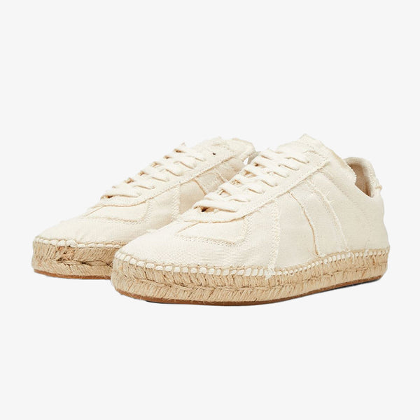 Chic Off-White canvas Sneakers - Arno Conti Shoe