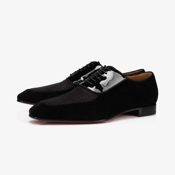 Retro-Inspired Oxford Shoe in Black Jacquard