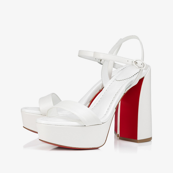 Urban White Leather Pump with 140mm Heel