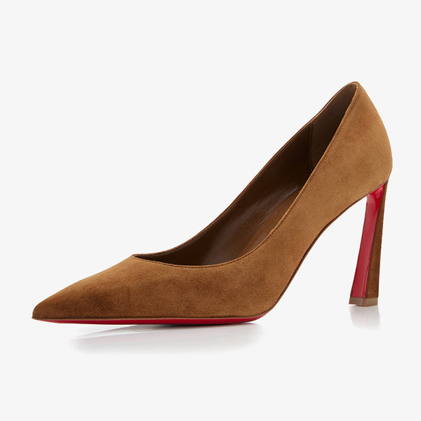 Tan Suede Pointed Toe Pump