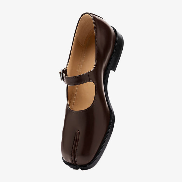 Brushed Leather Split-toe Flats - Arno Conti Shoe