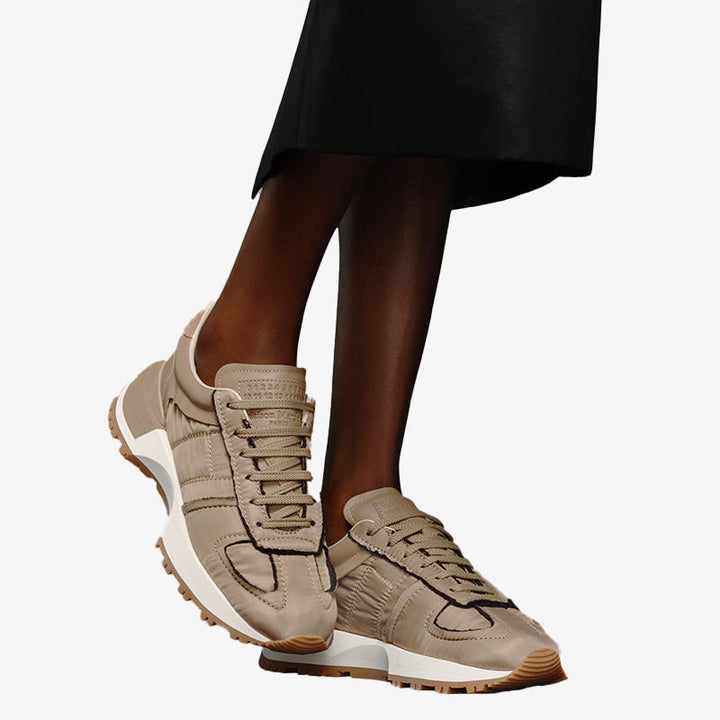 Khaki nylon Sneakers with Layered Sole - Arno Conti Shoe