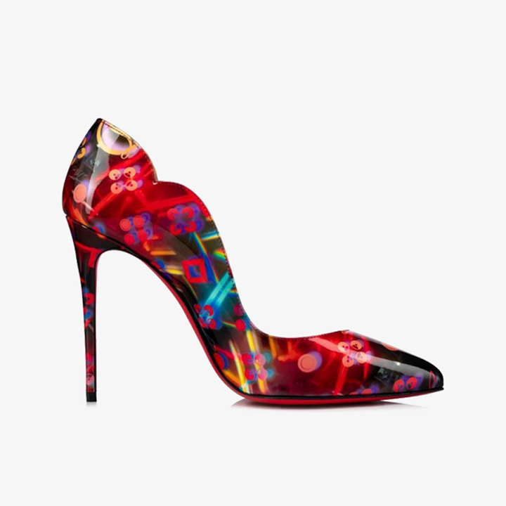 Multicolor Patent Pumps with V-Shaped Notches - ARNO CONTI